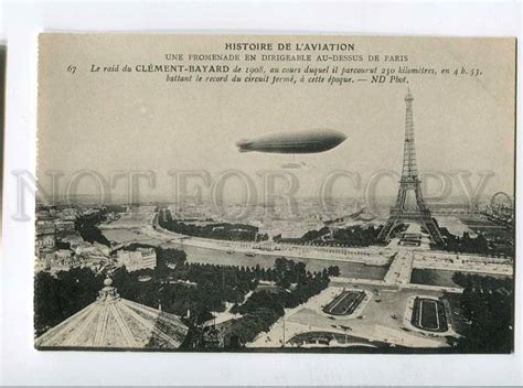 Aviation History France Eiffel Tower Airship Dirigible Clement