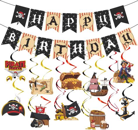 Gameza Pirate Birthday Party Decorations 16pcs Pirate