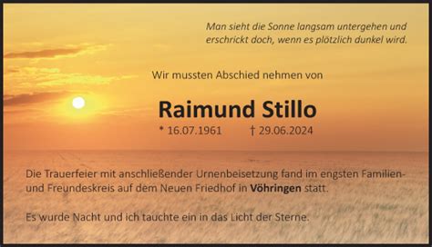 Traueranzeigen von Raimund Stillo Allgäuer Zeitung