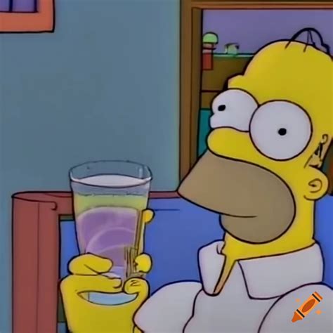 Screenshot Of Homer Enjoying A Refreshing Drink From The Simpsons