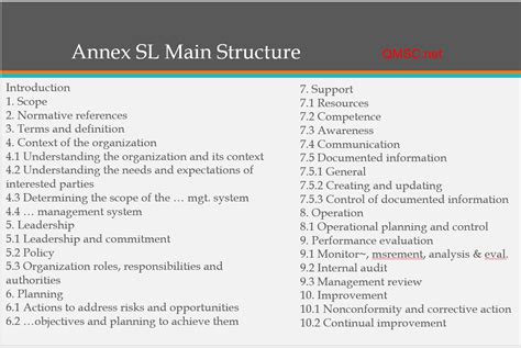 Annex Sl Esplained Qmsc