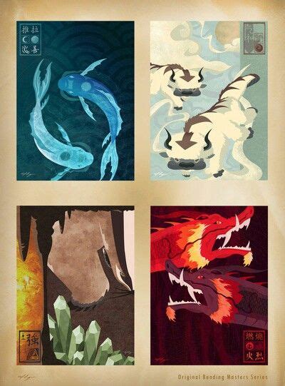 The Original Benders Of The 4 Elements Avatar The Last Airbender Art