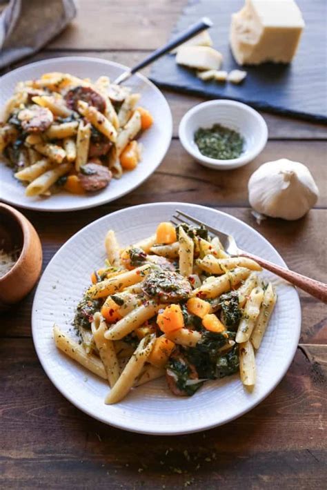 One Pot Butternut Squash And Sausage Pasta The Roasted Root