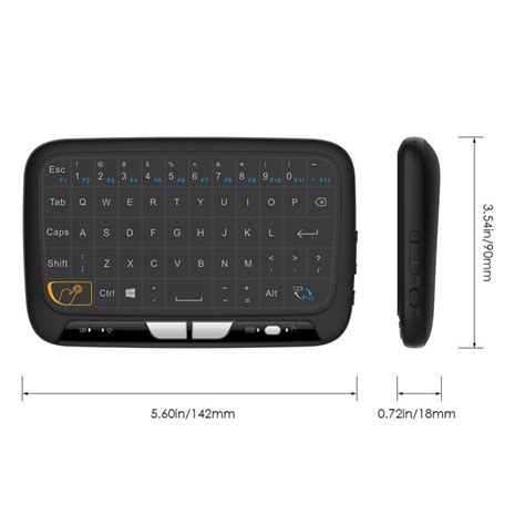 H18 Mini Teclado Sem Fio De Tela Cheia Backlight Touchpad Mouse Ar Ir