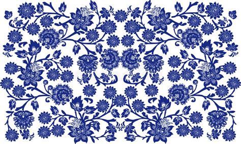 Blue on White Floral Background Stock Vector - Illustration of pretty ...