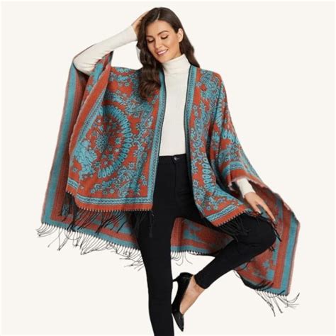 Poncho Femme Franges Paisley Poncho Boh Me