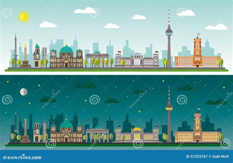 Berlin Skyline Cartoon Vector | CartoonDealer.com #57253767