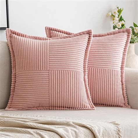 Amazon Woaboy Corduroy Pillow Covers X Inch Pink Set Of