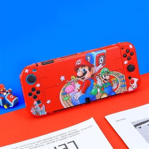 Coque Nintendo Switch Oled Verre Trempé Super Mario Étui Housse