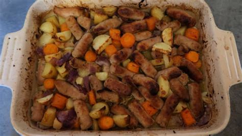 Sausage Tray Bake Recipe Easy Budget Dinner Idea