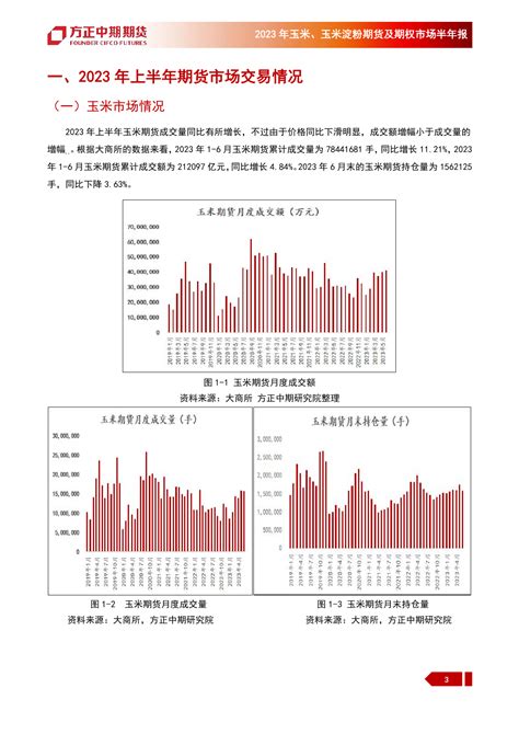 方正中期期货玉米、玉米淀粉期货及期权2023年半年报