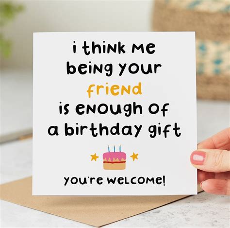 Funny Friend Birthday Card Best Friend Birthday Card I Think - Etsy