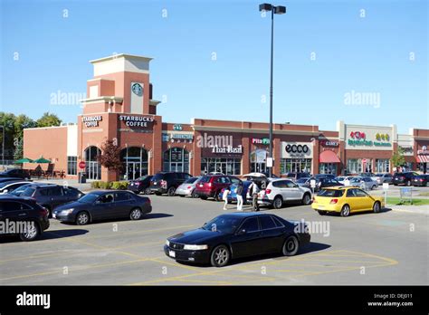 Strip mall parking lot outside Toronto, Canada Stock Photo - Alamy