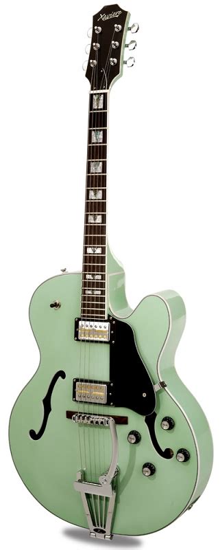 Xaviere Xv 975 Big Body Jazz Guitar Gold Foil Pickups Surf Green