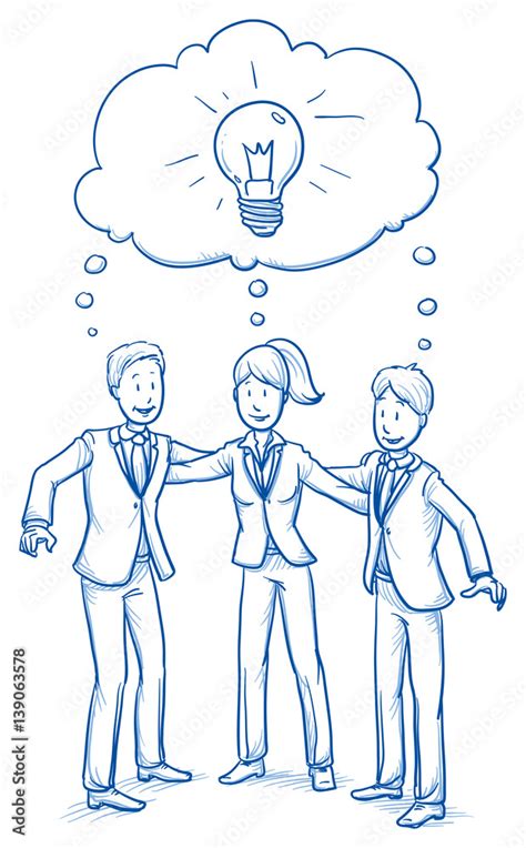 happy business team men  women sharing  ideas concept