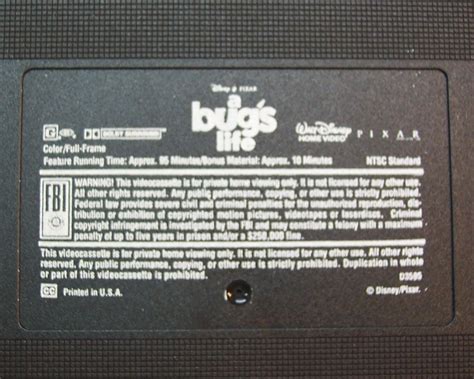 Walt Disney Pixar A Bug S Life Vhs Video Ebay