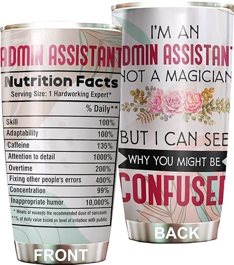 Medroc Administrative Assistant Tumbler Stainless Steel 20oz Not Magician Admin