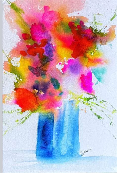 paint abstract flowers  watercolors watercolor poppy