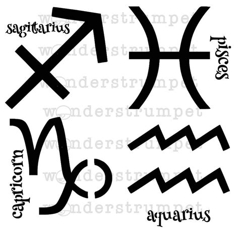 Witchy Grimoire Stencil Series Individual Zodiac Glyphs Stencil Etsy