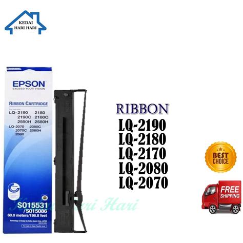 Epson Lq 2190 Ribbon Cartridge S015531 S015086 Lq2180 2580 2590 2070 2080 Epson Lq2190 Ink