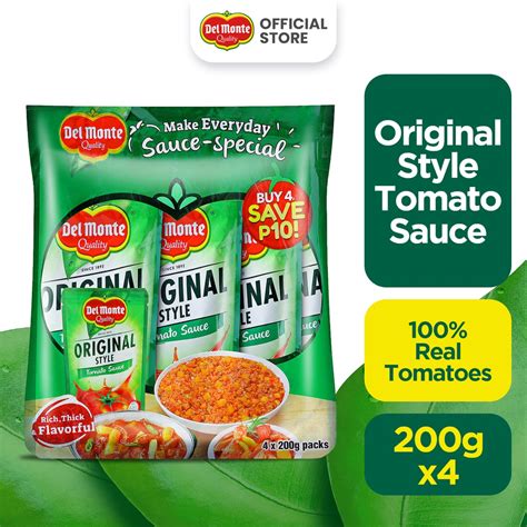 DEL MONTE Original Style Tomato Sauce With 100 Real Tomatoes 200g X