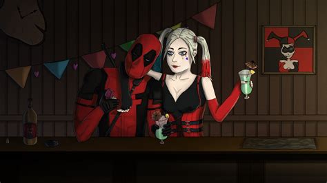 Deadpool And Harley Quinn Bar Proposal 4k Res By Stoogietheotaku On Newgrounds