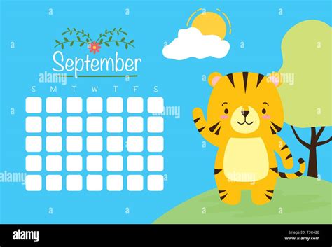 cute animals calendar Stock Vector Image & Art - Alamy