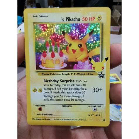 Pokemon TCG Trading Card Birthday Pikachu 24 Holo Promo Classic