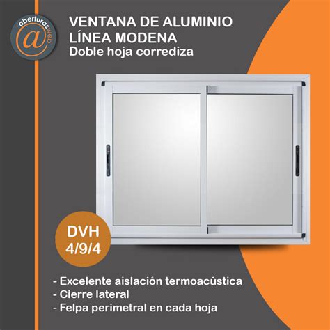 Ventana Modena Aluminio Blanco Dvh X