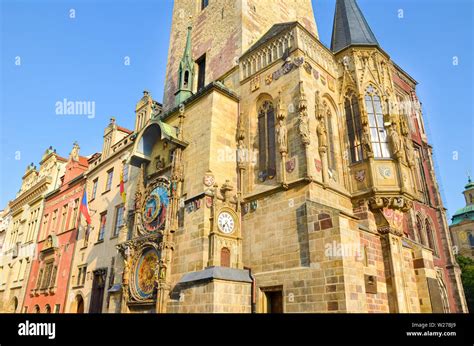 Famous Prague Astronomical Clock Orloj On The Old Town Hall In Prague