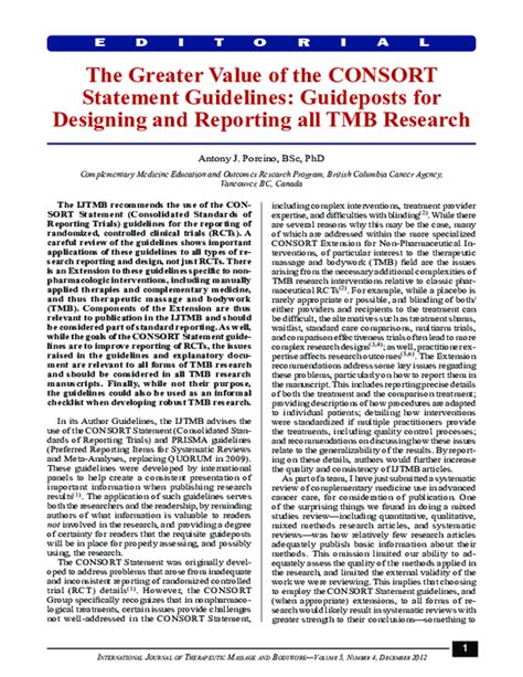 Pdf The Greater Value Of The Consort Statement Guidelines Guideposts