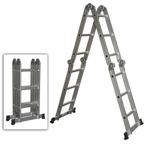 11-foot multi-purpose aluminum folding extendable step ladder for $65 ...