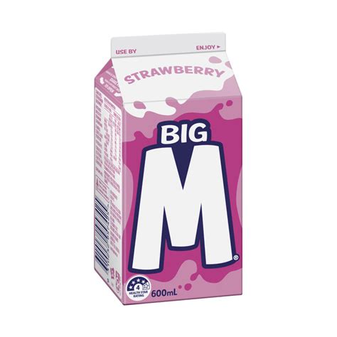 Buy Big M Strawberry Flavoured Milk 600ml Coles