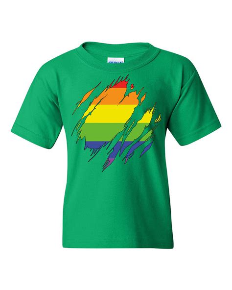 Ripped Gay Pride Rainbow Flag Youth T Shirt Lgbtq Love Wins Ebay