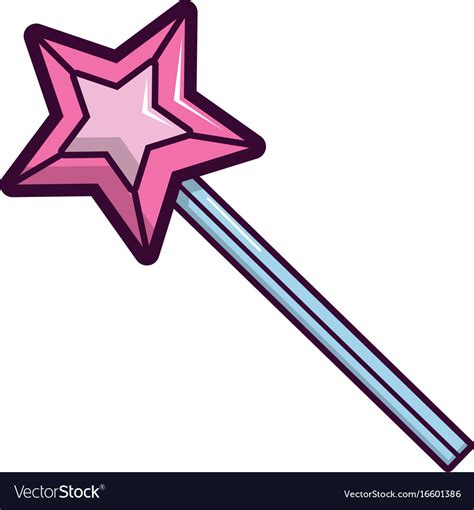 Magic Wand Star Icon Cartoon Style Royalty Free Vector Image