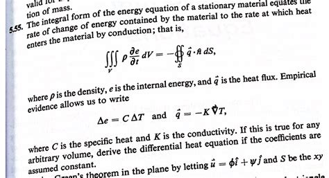 The Integral Form Of The Energy Equation Of A