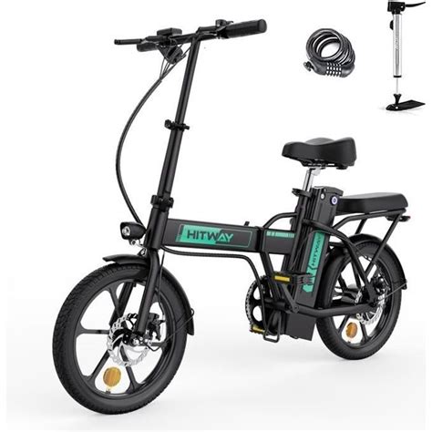 HITWAY Vélo électrique E Bike Pliable 16 Ville Moteur 250W Autonomie