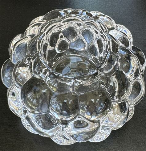 Vintage Orrefors Solid Raspberry Bubble Votive Crystal Candleholder 4 5 X 3 Ebay