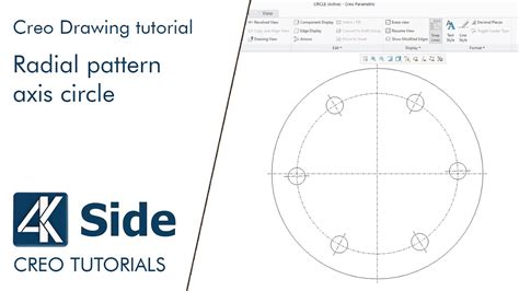 Radial Pattern Axis Circle Creo Drawing Tutorial YouTube