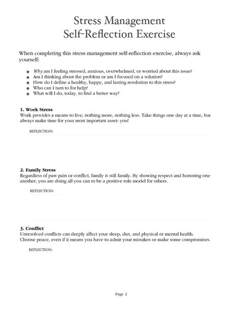 Stress Management Worksheets