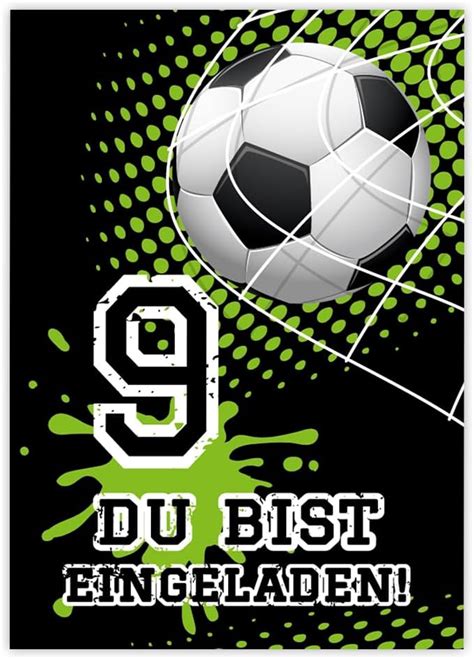 Minkocards Einladungskarten Zum Kindergeburtstag Junge Fussball