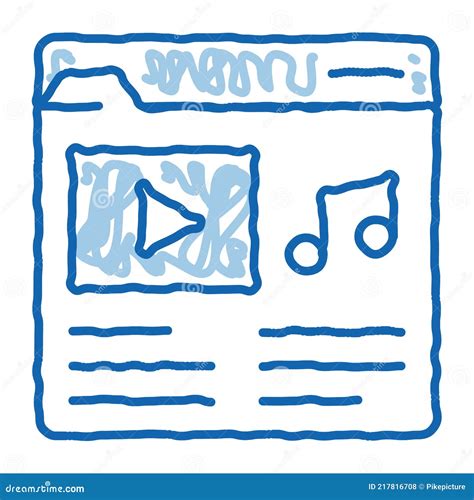 Musikordner Mit Songs Doodle Symbol Handgezeichnete Illustration Vektor