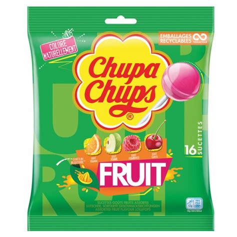 Bonbons sucettes aux fruits CHUPA CHUPS le sachet de 16 192 g à