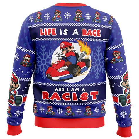 Racer Meme Mario Kart Super Mario Bros Ugly Christmas Sweater Anime Ape