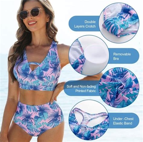 Jasambac Women S Bikini Bathing Suit Flattering Holiday Beach S Ebay