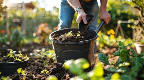 Premium Photo A Person Scooping The Finished Compost From The Bottom