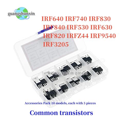 Pcs Types Mosfet Transistors Assortment Kit Irf Irf Irf