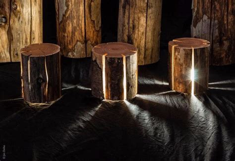 Log Lamps - необычные лампы-пеньки Дункана Мирдинга
