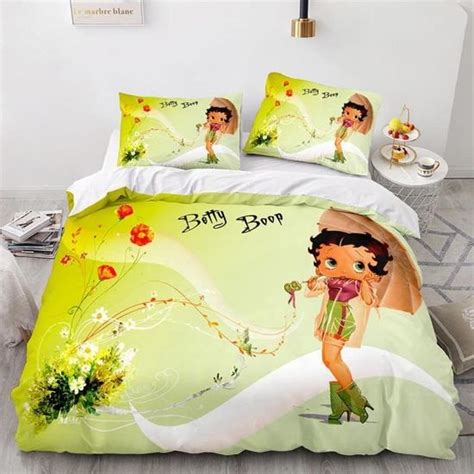 Housse De Couette Ado Garcon Betty Boop Parure 3 Pièces Sets De Housse