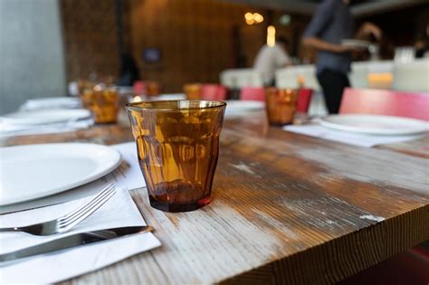 premium photo glass  restaurant table place setting